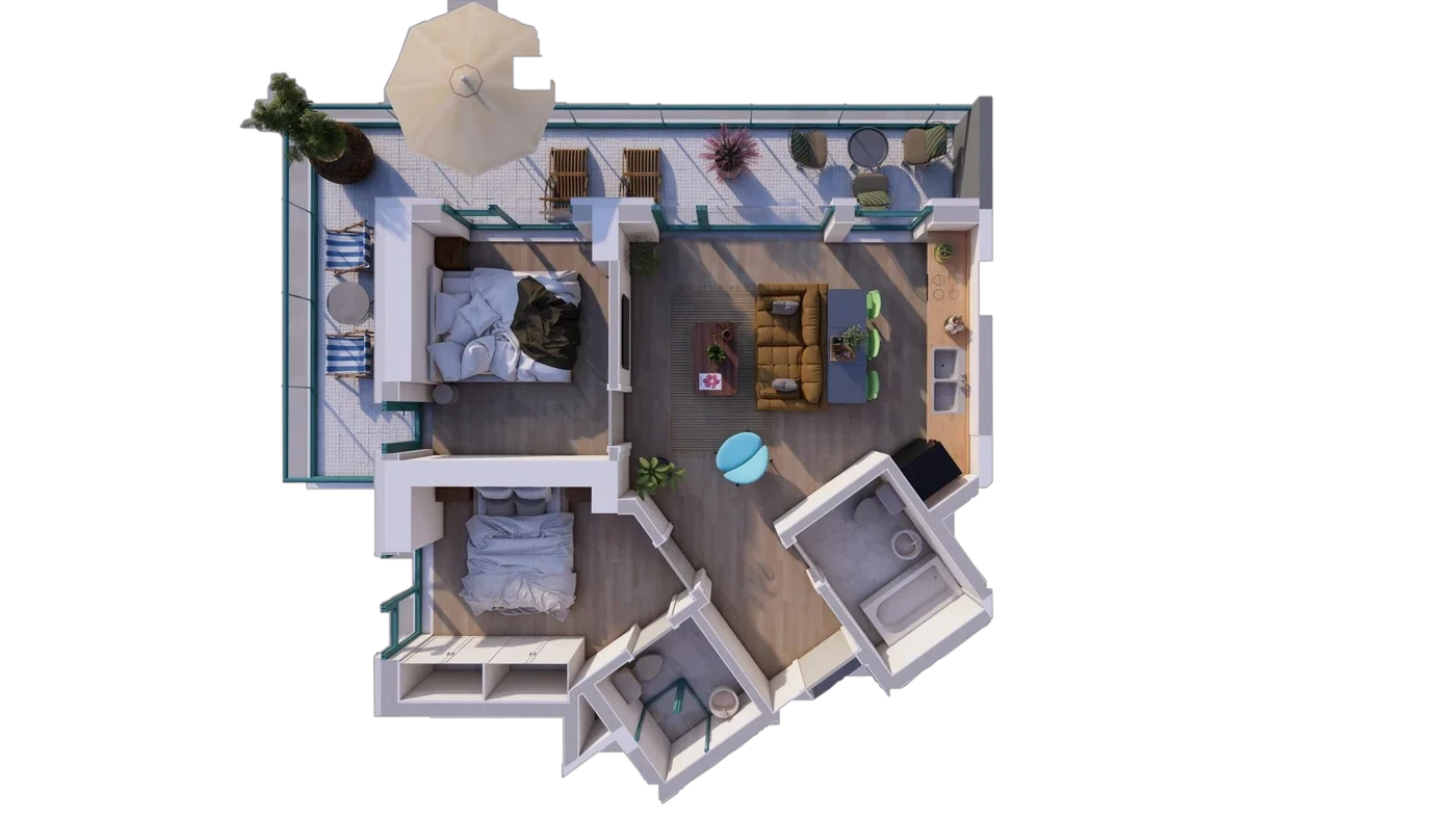 Plan 3 camere C1 / 73