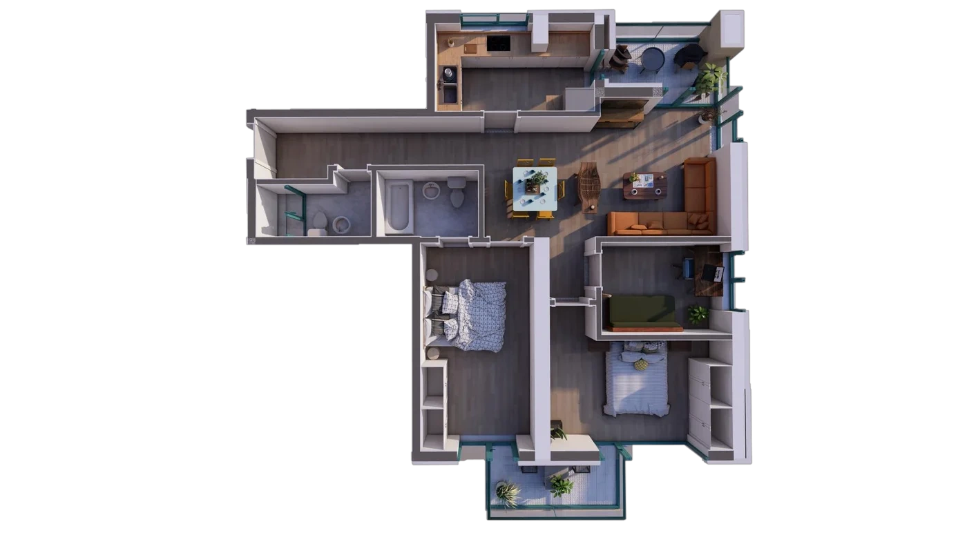 Plan 4 camere C2 / 49