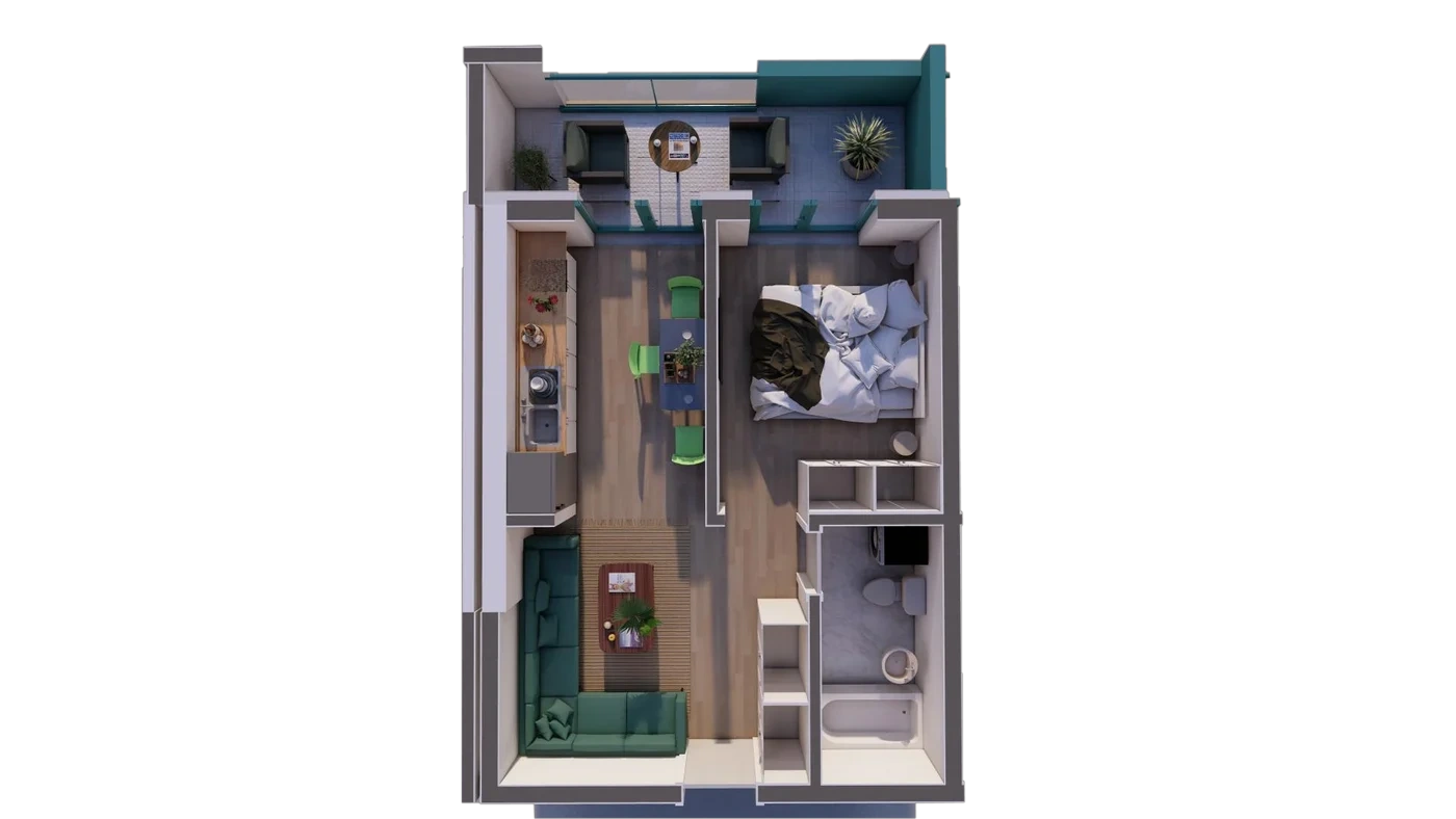 Floor plan Open-plan home C2 / 63