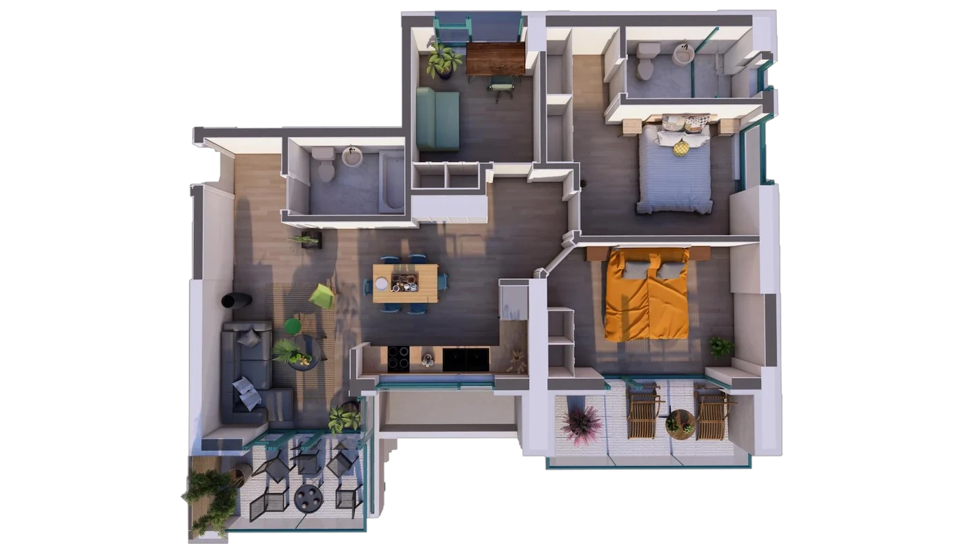 Plan 4 camere C2 / 83